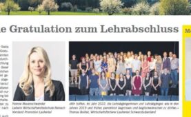 Herzliche Gratulation zum Lehrabschluss